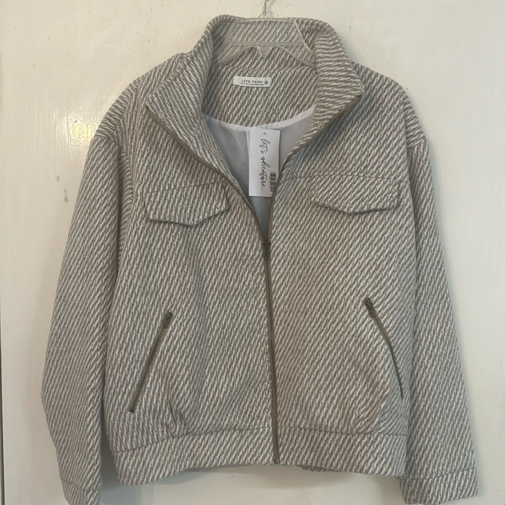 12th tribe  bomber zippered  jacket